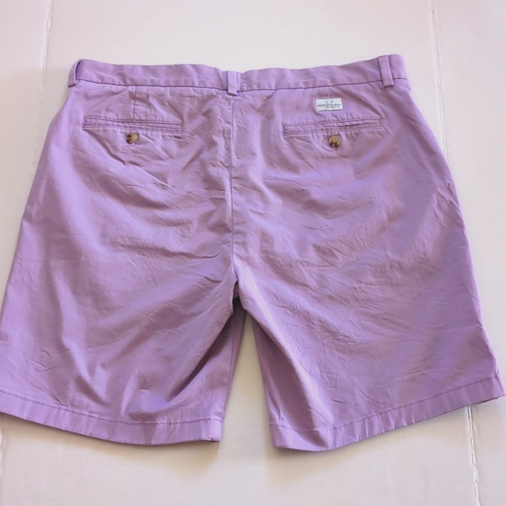 Vineyard Vines Flat Front 9"  Lavender Preppy Chino Shorts. Size 36